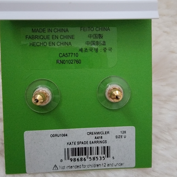 SOLD NWT Kate Spade Gold Earrings with Pearls - Picture 3 of 3